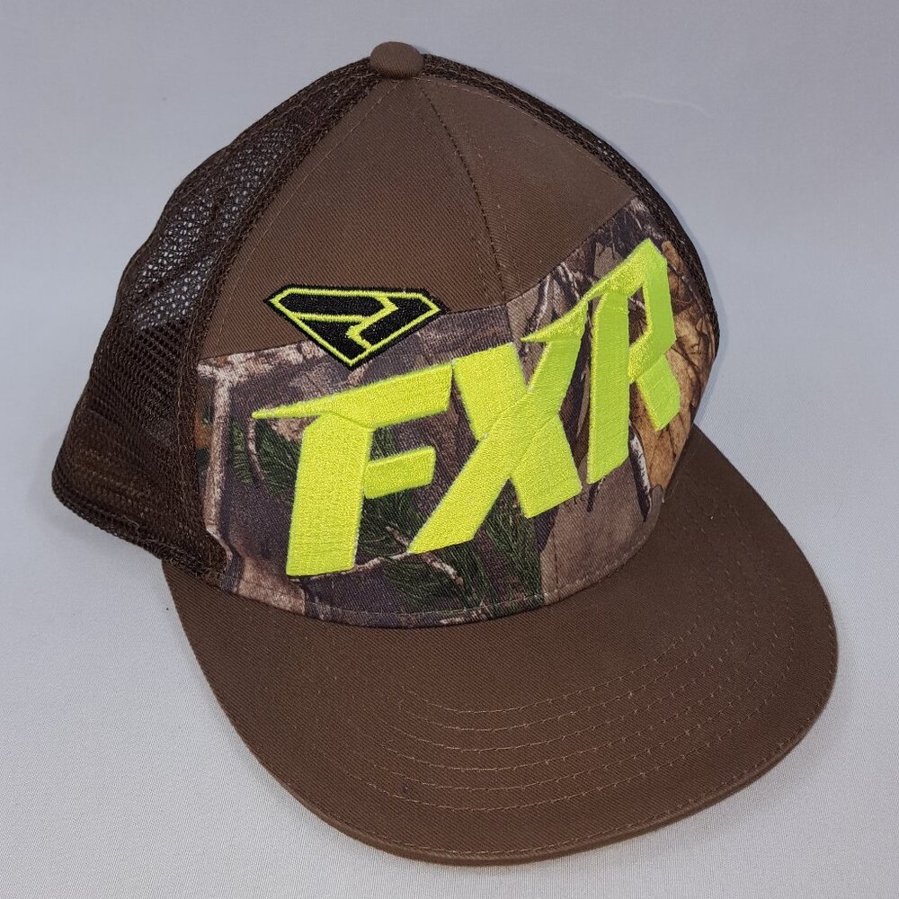 FXR Racing Snapback Hat Green Brown Camo Mesh Back Cap
